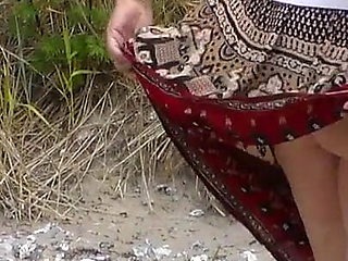 Jen Flashes at the Beach