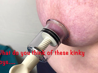 Mrs Mature Feet Playing with Kinky Titty Toys