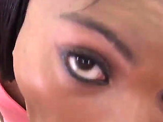 Sweet teen ebony Nichole Ford POV blowjob cum swallow