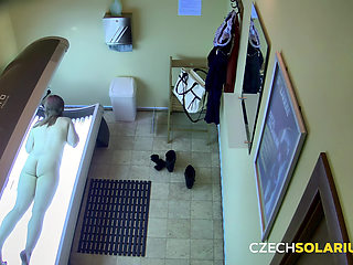 Czech Solarium 225: Brunette's Wild Solarium Adventure