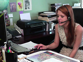 Sexy lasses kiss passionately in the office