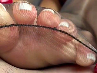 Adeline Murphy Teases & Does a Black Nylon Footjob