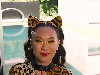 Dick or treat said hot Asian teen kitten Kimmy Kimm to a much older guy