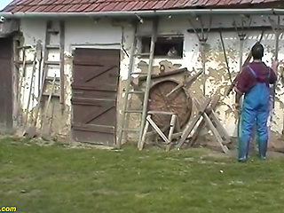 Hairy 84 years old granny gets rough outdoor fucked by her young boy toy