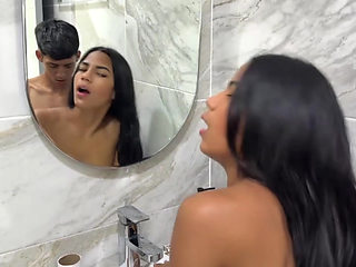 Innocent Latina asks her horny stepbrother to teach her how to fuck to have her first time with her boyfriend.