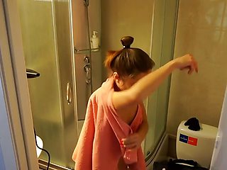 Filming my naked girl showering
