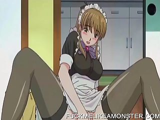 Anime maid masturbates and gets wet