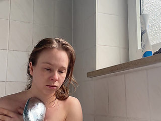 Teen with Perfect Body Showers