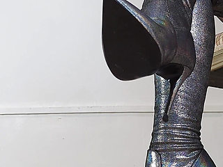 Shoeplay and Walking in Holo High Heel Thigh High Boots (shoe Collection) - Dame Olga 4K (718)