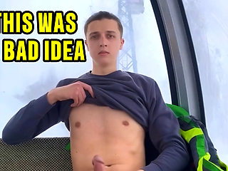 Twink Masturbates in Ski Gondola
