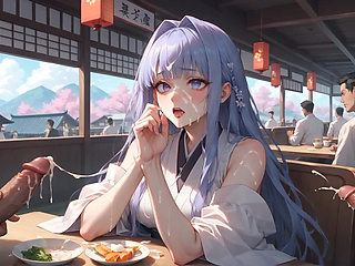 Spilled Milk Seduction: Wet Kimono Temptation