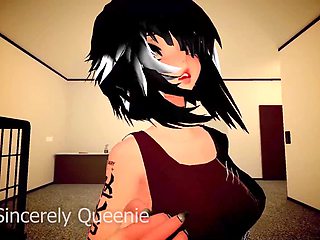 Sensual personal trainer with hermaphroditism stretches her client until she moans (ANAL) in VRChat