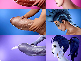 Multiple Overwatch Transgender Sluts Jerking off and Cumming at the Same Time