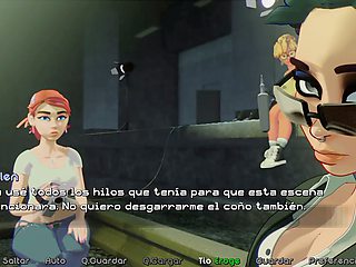 Hentai anime with busty redhead in a sexy visual novel