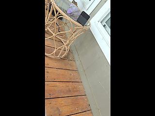 Petite Blonde Gets Outdoor Facial in Front of the Neighbors