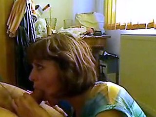 Mom gives young neighbor a blowjob - amateur homemade video