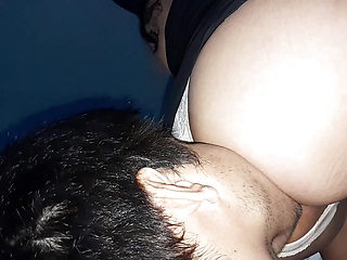 Real video with my Indian stepdaughter, she comes to fuck me because I do suck her ass I cummed inside her ass