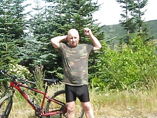 Mountain biker gets naked