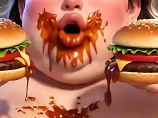 Obese Ugly Slave Covered in Food - Humiliated by Gorgeous Mistresses