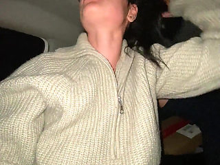 She Let Me Cum in Her Mouth, Sloppy Blowjob in Car on Public Parking, with Deepthoart