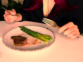 Dinner with You. Steak with Asparagus