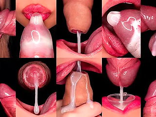 Close Up: Best Mouth for Your Cumshots! Hottest Cum Mouth Compilation! Milkin...