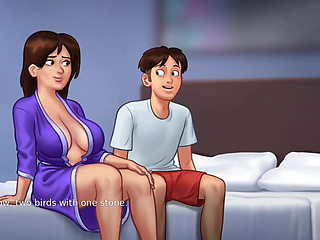 Anon gives Debbie a surprise massage - summer time saga gameplay
