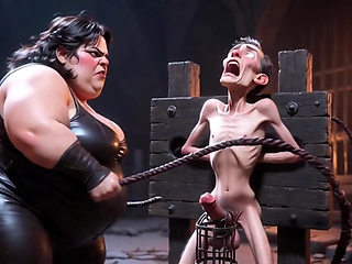 CBT Humiliation - BBW Mistress Whipping Locked Slave Cock