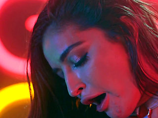 Strippers with great figures licking after the show