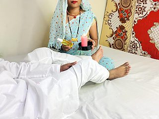 Sasur and Bahu Father-in-law Fucked by Daughter-in-law Alone in the Room for Oil Massage part 2 EP 1