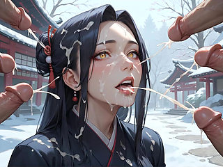 Snow Shrine Kimono Squirting Triple Penetration Orgy