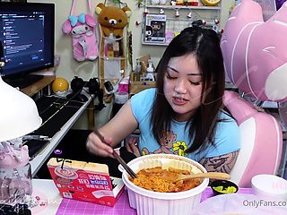 Amateur asian teen licks ass and sucks cock