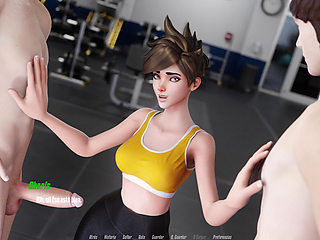 Overwatch XXX - Overwatch Tracer Fucked By Two Men - Tracer Route