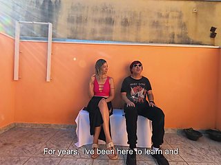 Blind man has a lucky day while resting in a public place.