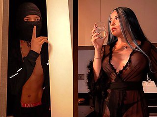 Busty housewife gets fucked by a masked who breaks into her house - use my Honey Play Box toy