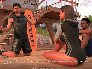 Dominos Beach 17: Emily & John's Beach Mouth-to-mouth Practice