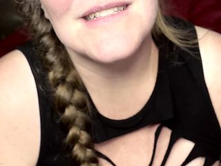 Cute blonde with big boobs solo