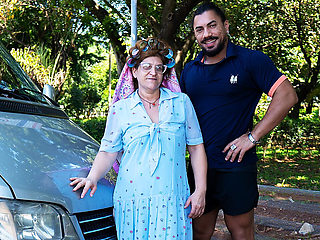 Chubby Mature Gets Ass Destroyed in My Driving Bus