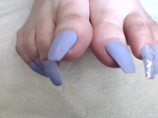 Lavender long long toenails wiggle wave