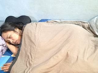 Squirting My Wife's Pussy Behind The Blanket