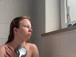 Teen with Perfect Body Showers