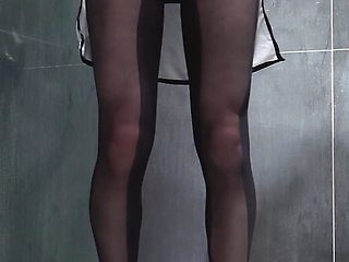 (Femboy)Hentai nun cosplay with black pantyhose high heel