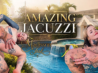 Busty Madisson Ink Gives Me Sloppy Jacuzzi Blowjob Before I Pound Her From Behind Raw