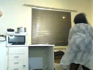 Black BBW Stripteasing and Big Dildo Blowjob