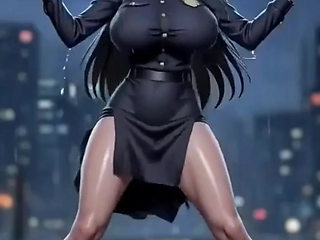 Cute police officer dance, Ai animation