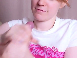 Sucking a Cute Redhead’s Natural Tits and Putting My Big Cock in Her Mouth