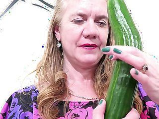 Lily May enjoy in food masturbation