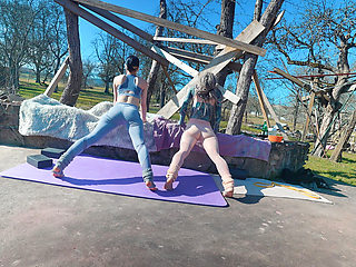 JOI Voyeur Stretching in Yogapants with Anuskatzz - English Version
