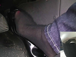 Revving with Exhaust Shot in Black Ballet Flats
