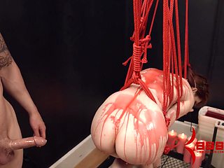 Nasty wax and ass fucking for naughty BDSM loving babe